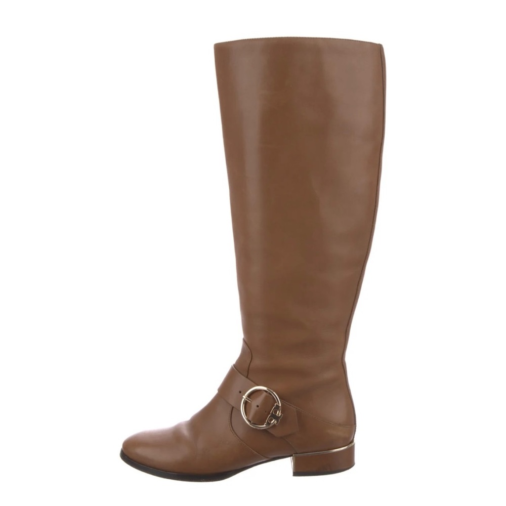 Tory Burch caramel leather riding boots